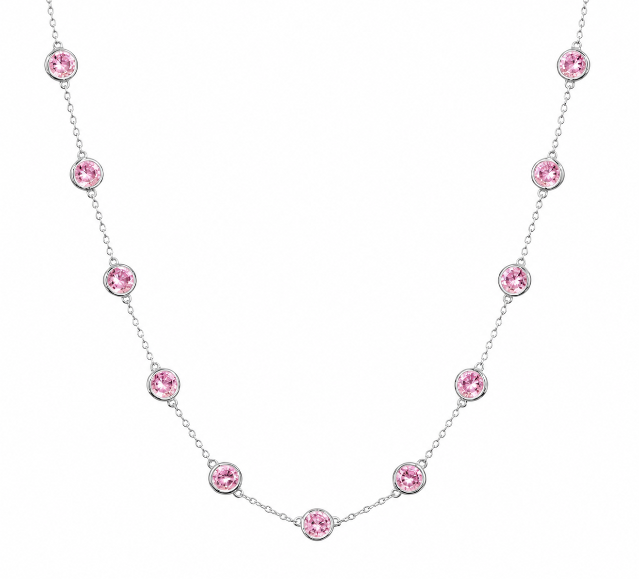 Pink Lab-Grown Diamond Diamonds by the Yard — 8.75 ctw in 14K White Gold