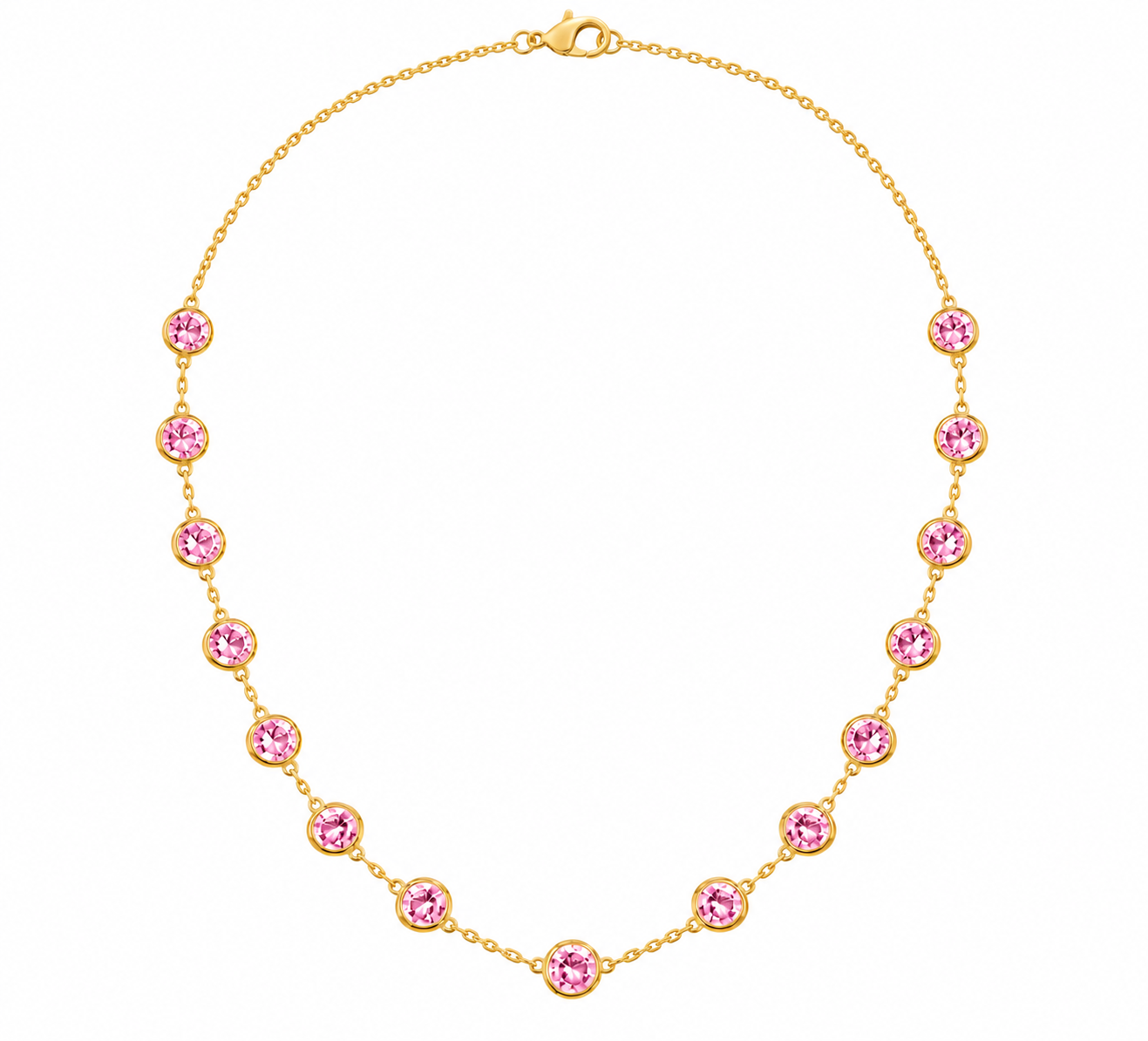 Pink Lab-Grown Diamond Diamonds by the Yard — 8.25 ctw in 14K Yellow Gold
