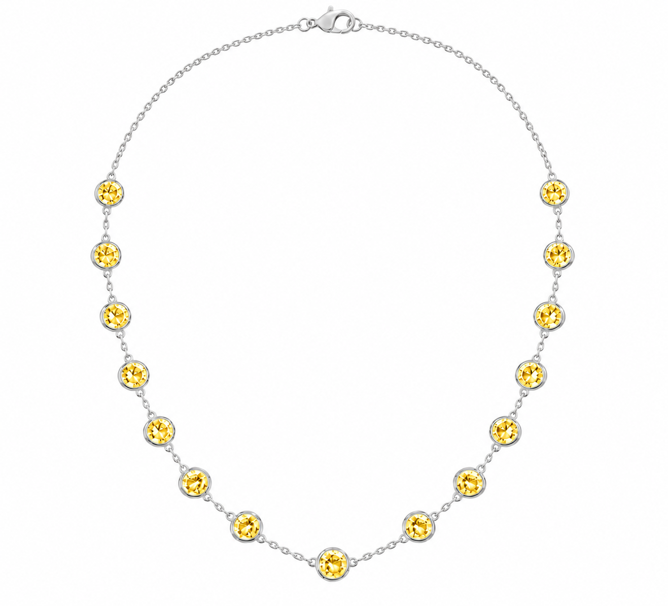 Yellow Lab-Grown Diamond Diamonds by the Yard — 8.25 ctw in 14K White Gold