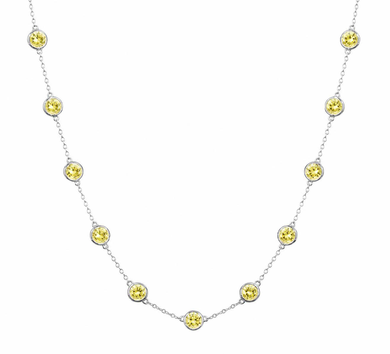 Yellow Lab-Grown Diamond Diamonds by the Yard — 8.75 ctw in 14K White Gold