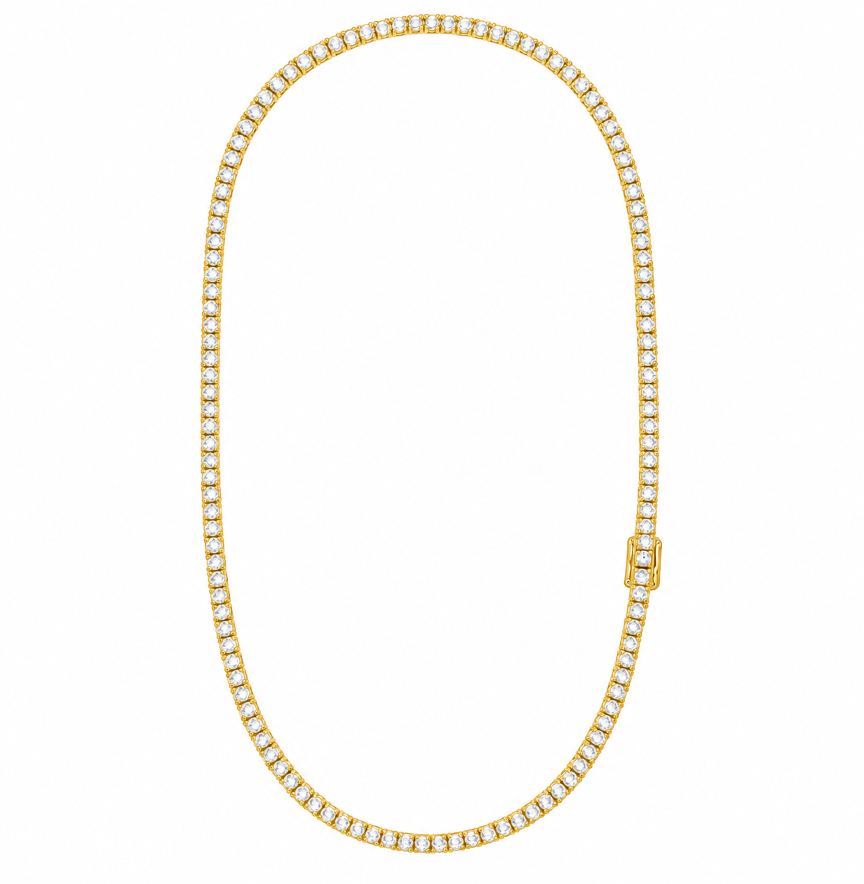 White Lab-Grown Diamond Tennis Necklace — 6.50 ctw / 18 inches in 14K White Gold