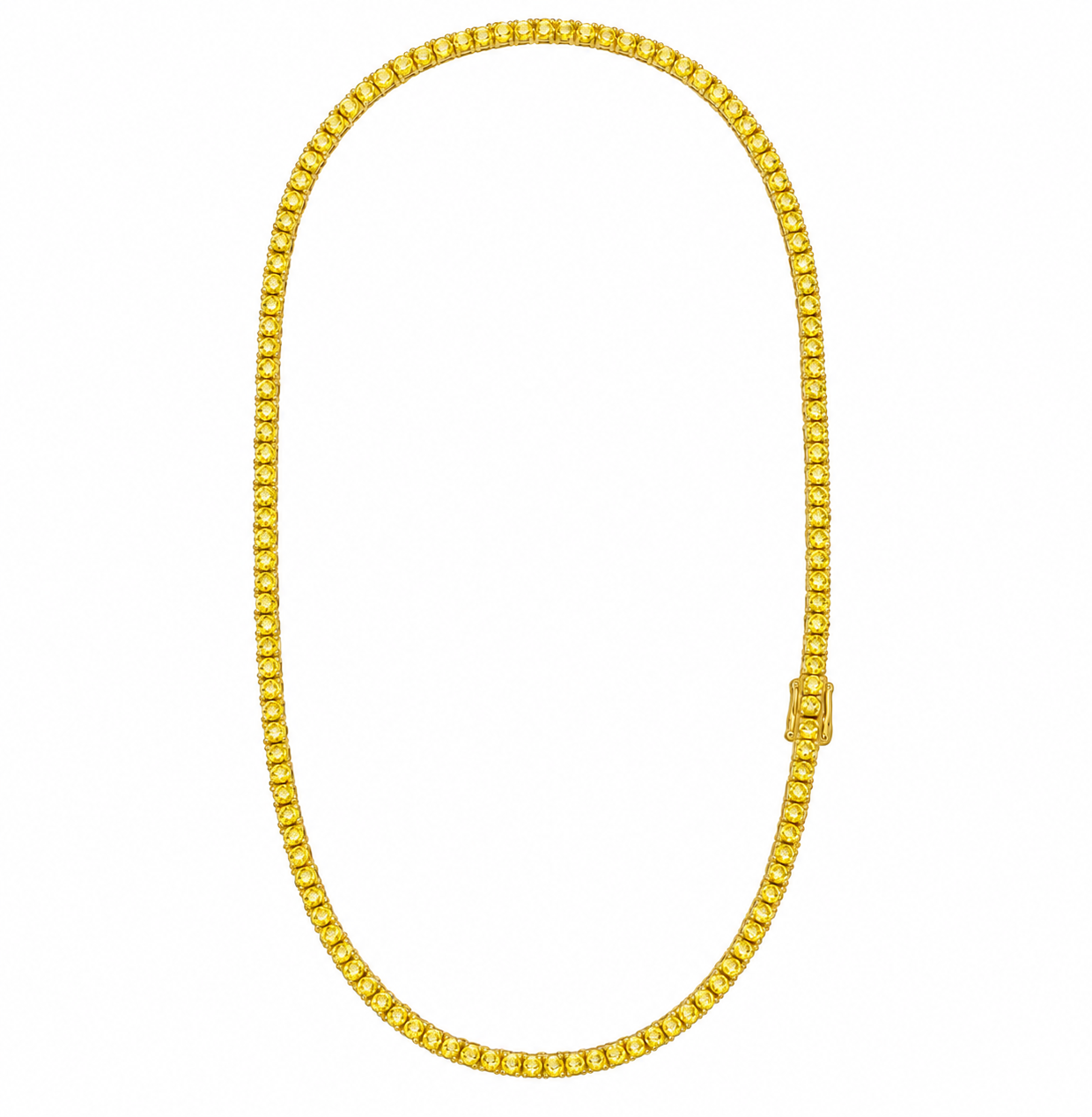 Yellow Lab-Grown Diamond Tennis Necklace — 5.50 ctw / 15 inches in 14K Yellow Gold